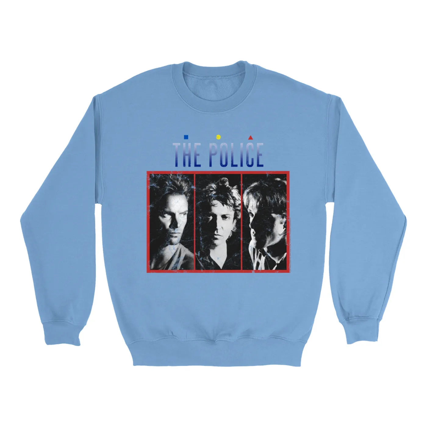The Police Bright Colored Sweatshirt | The Singles Album Art Image Distressed (Merchbar Exclusive) The Police Sweatshirt