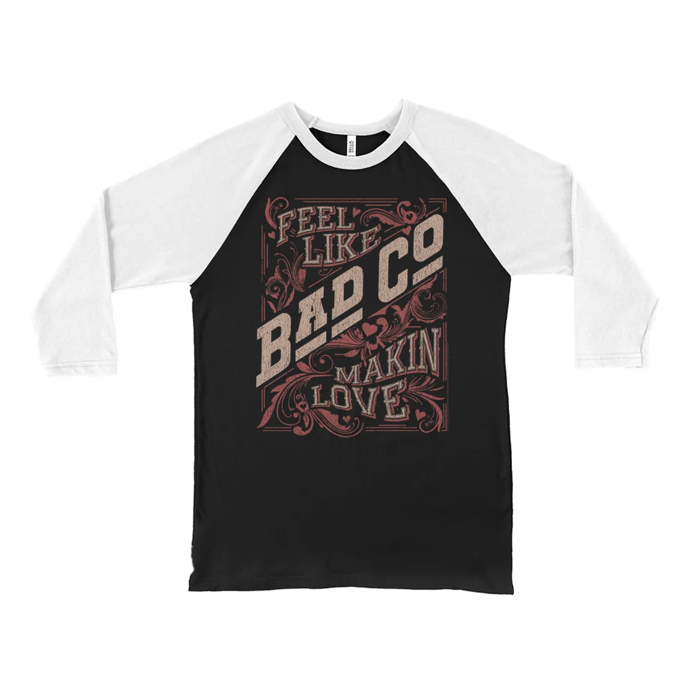Bad Company 3/4 Sleeve Baseball Tee | Feel Like Makin' Love Design Bad Company Shirt