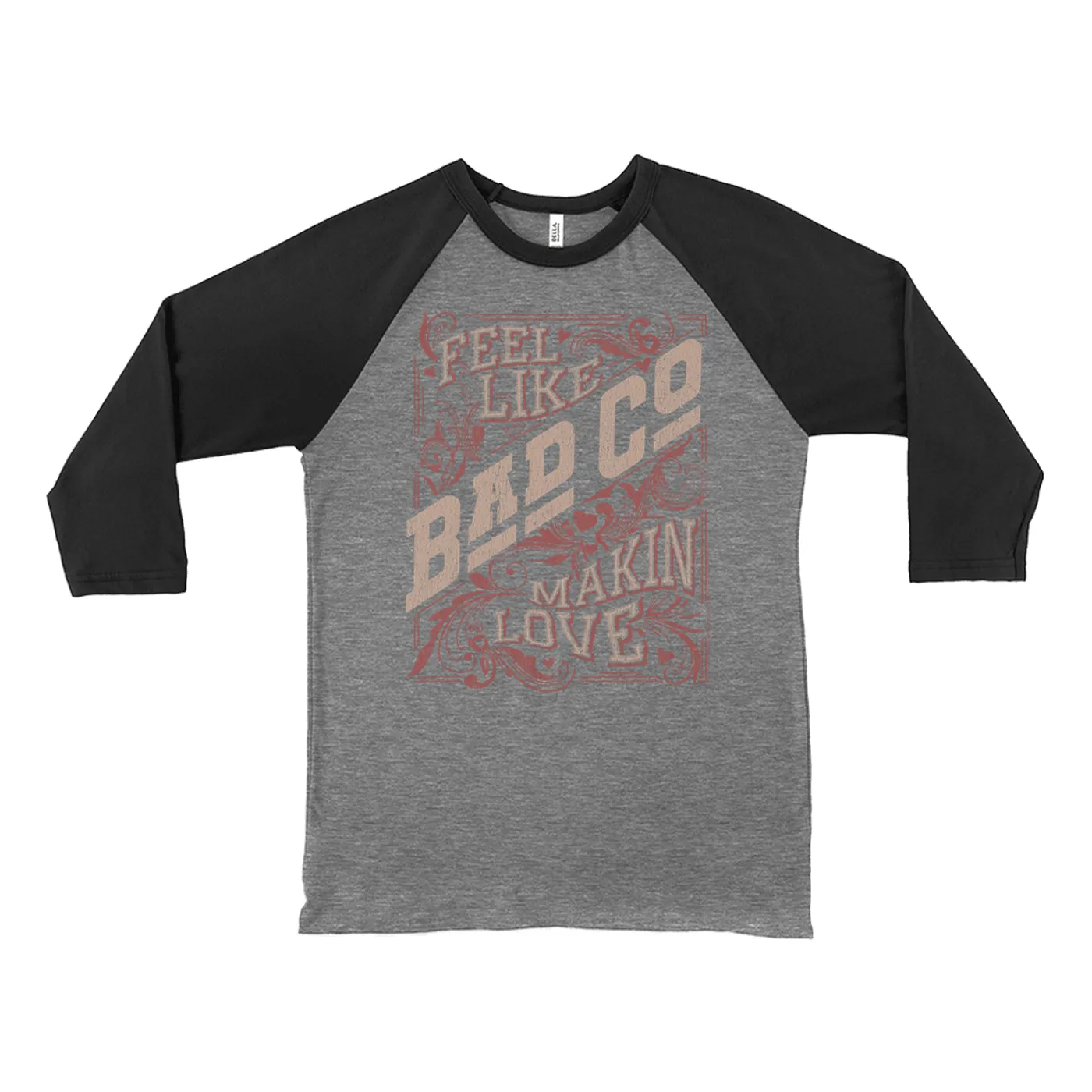 Bad Company 3/4 Sleeve Baseball Tee | Feel Like Makin' Love Design Bad Company Shirt