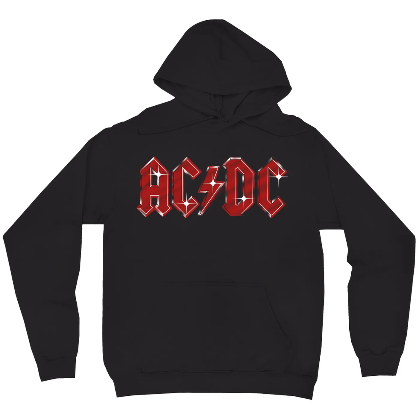 AC/DC Hoodie | Sparkle Red Logo Distressed (Merchbar Exclusive) ACDC Hoodie