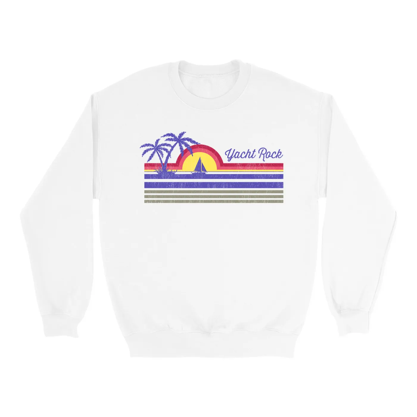 Merchbar Music Life Sweatshirt | Yacht Rock Sunset Merchbar Music Life Sweatshirt