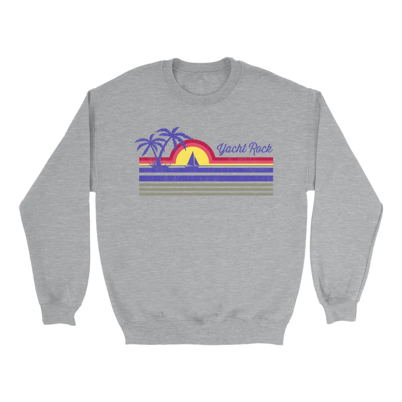 Merchbar Music Life Sweatshirt | Yacht Rock Sunset Merchbar Music Life Sweatshirt
