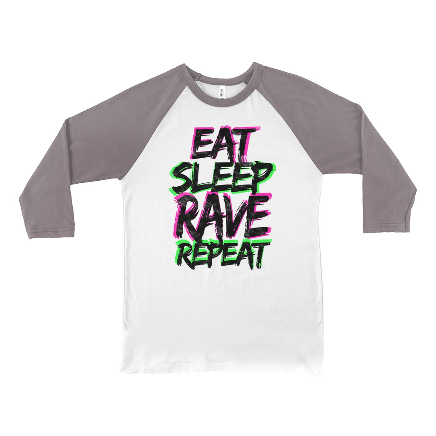 Merchbar Music Life 3/4 Sleeve Baseball Tee | Eat Sleep Rave Repeat Merchbar Music Life Shirt