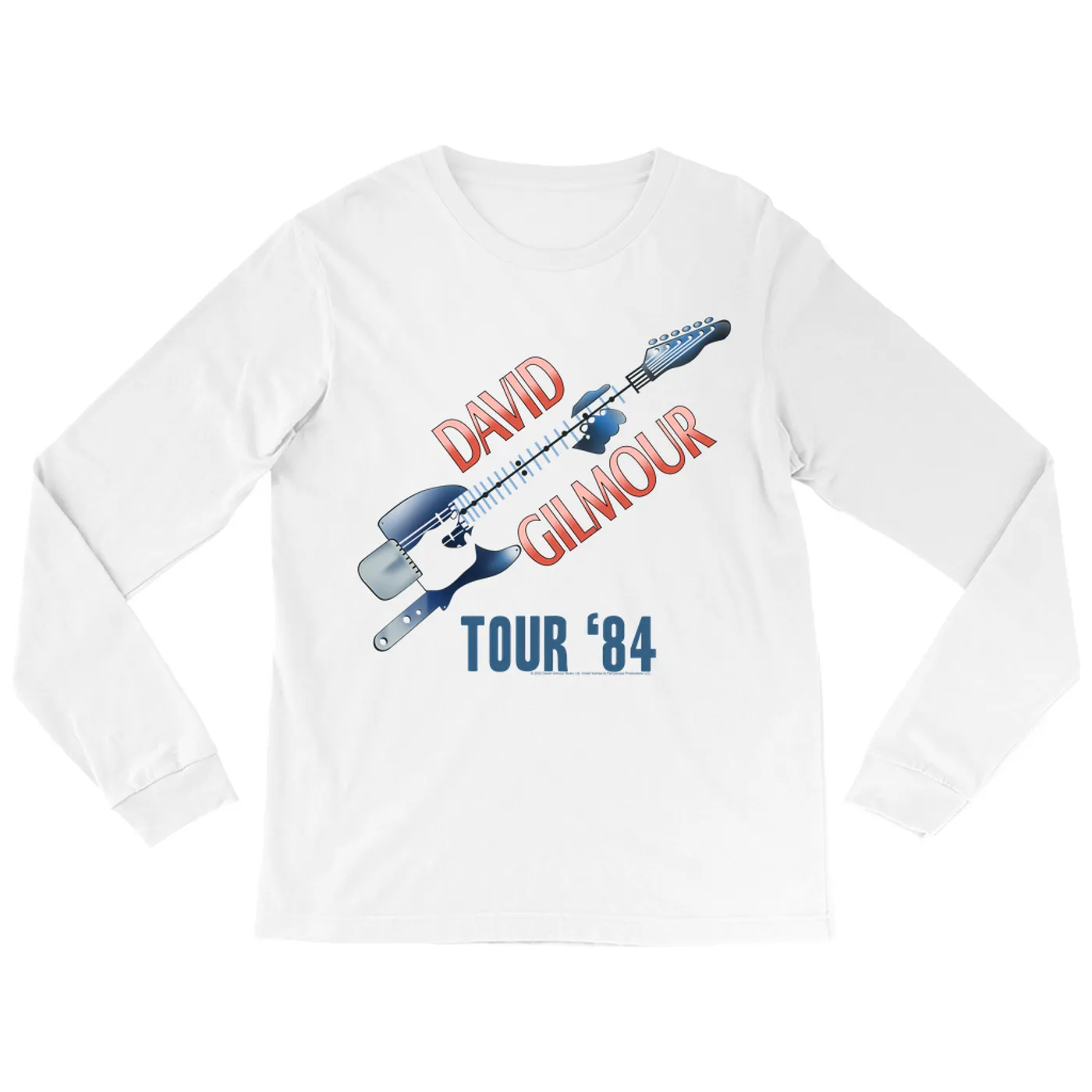 David Gilmour Long Sleeve Shirt | Red, White, Blue 1984 Tour David Gilmour Shirt
