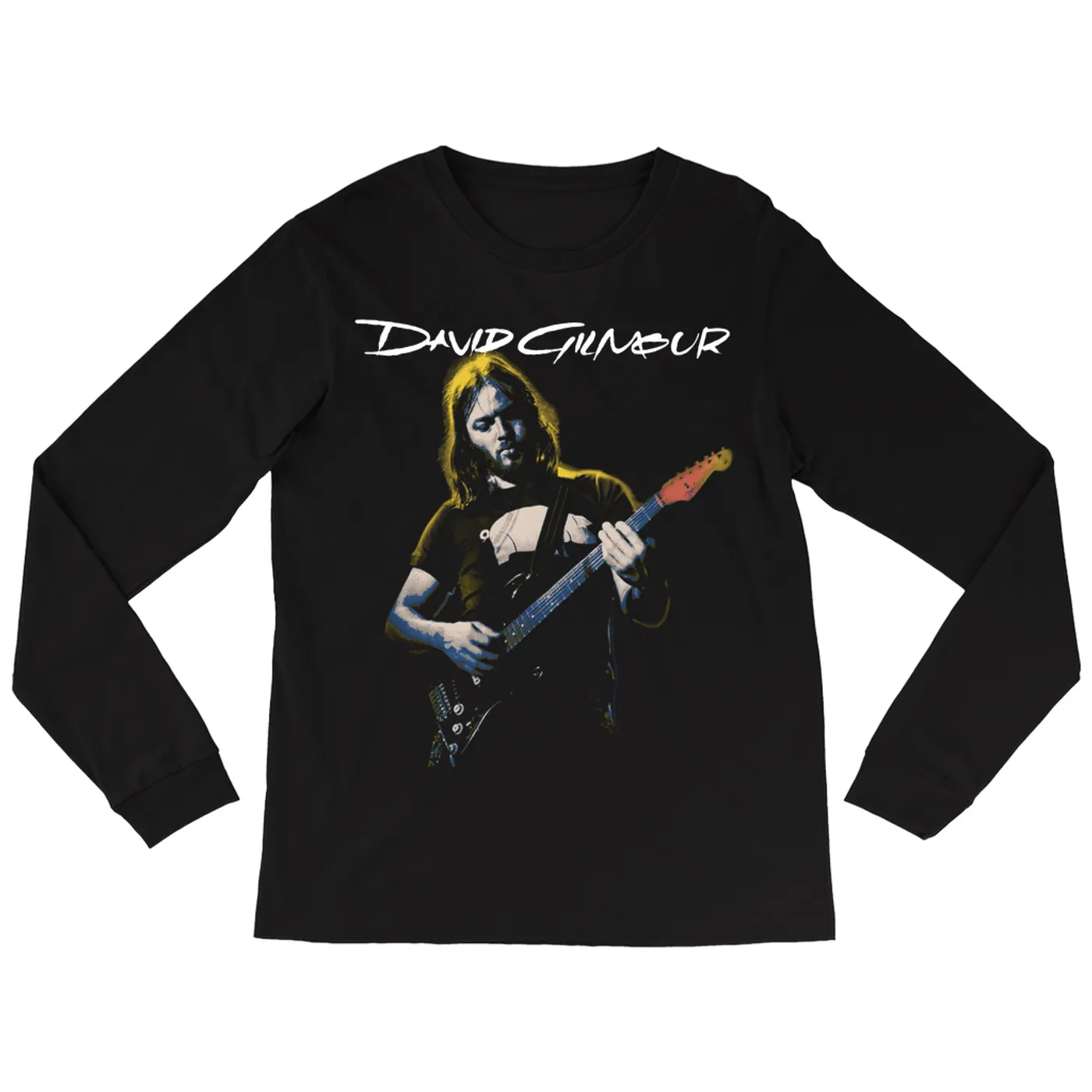 David Gilmour Long Sleeve Shirt | 1977 Color Tinted Photo With Logo David Gilmour Shirt