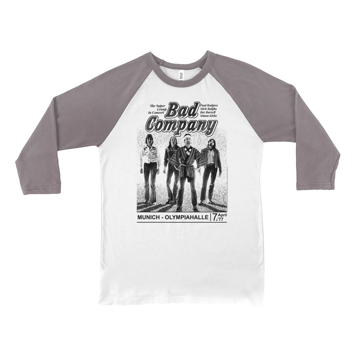 Bad Company 3/4 Sleeve Baseball Tee | Munich Live In Concert 1977 Bad Company Shirt