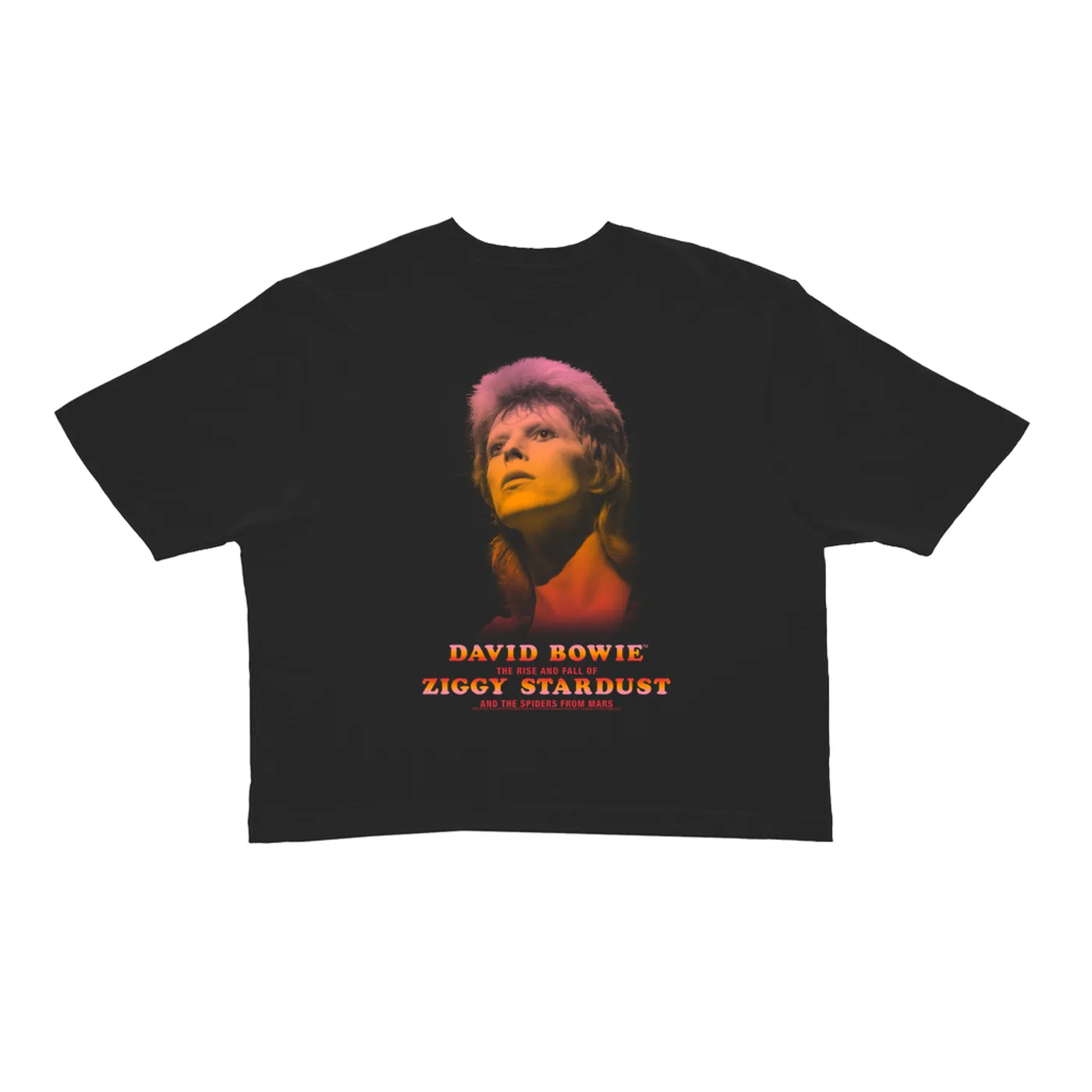 David Bowie Ladies' Crop Tee | The Rise And Fall Of Ziggy Stardust And The Spiders From Mars Ombre Image (Merchbar Exclusive) David Bowie Crop T-shirt