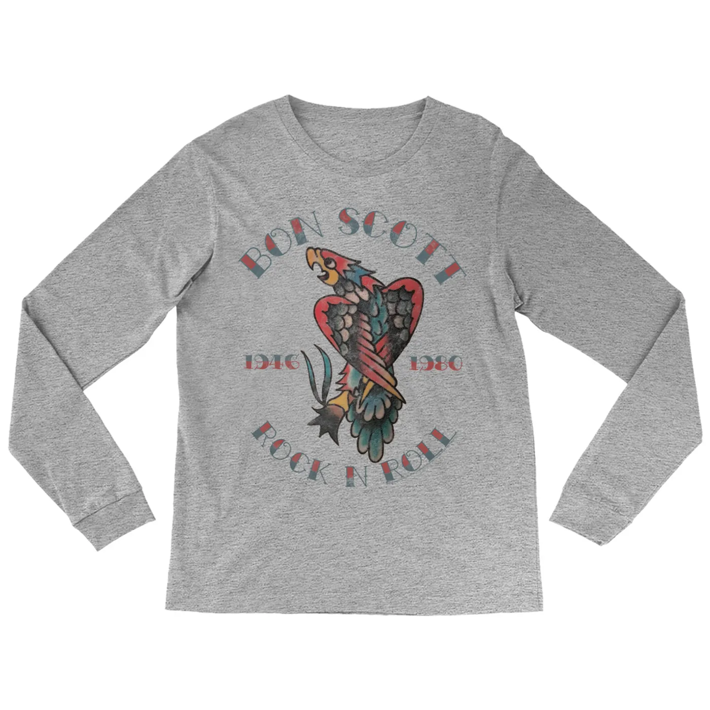 Bon Scott Long Sleeve Shirt | Eagle Tattoo Bon Scott Shirt