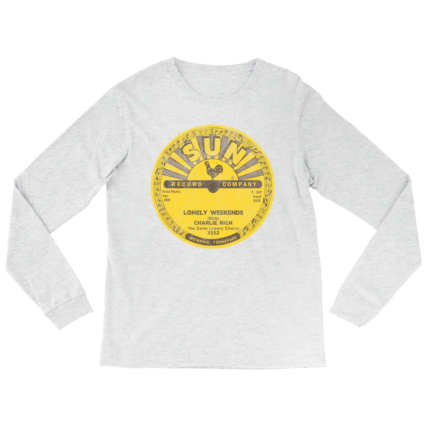 Charlie Rich Long Sleeve Shirt | Lonely Weekends Record Label Distressed Charlie Rich Shirt