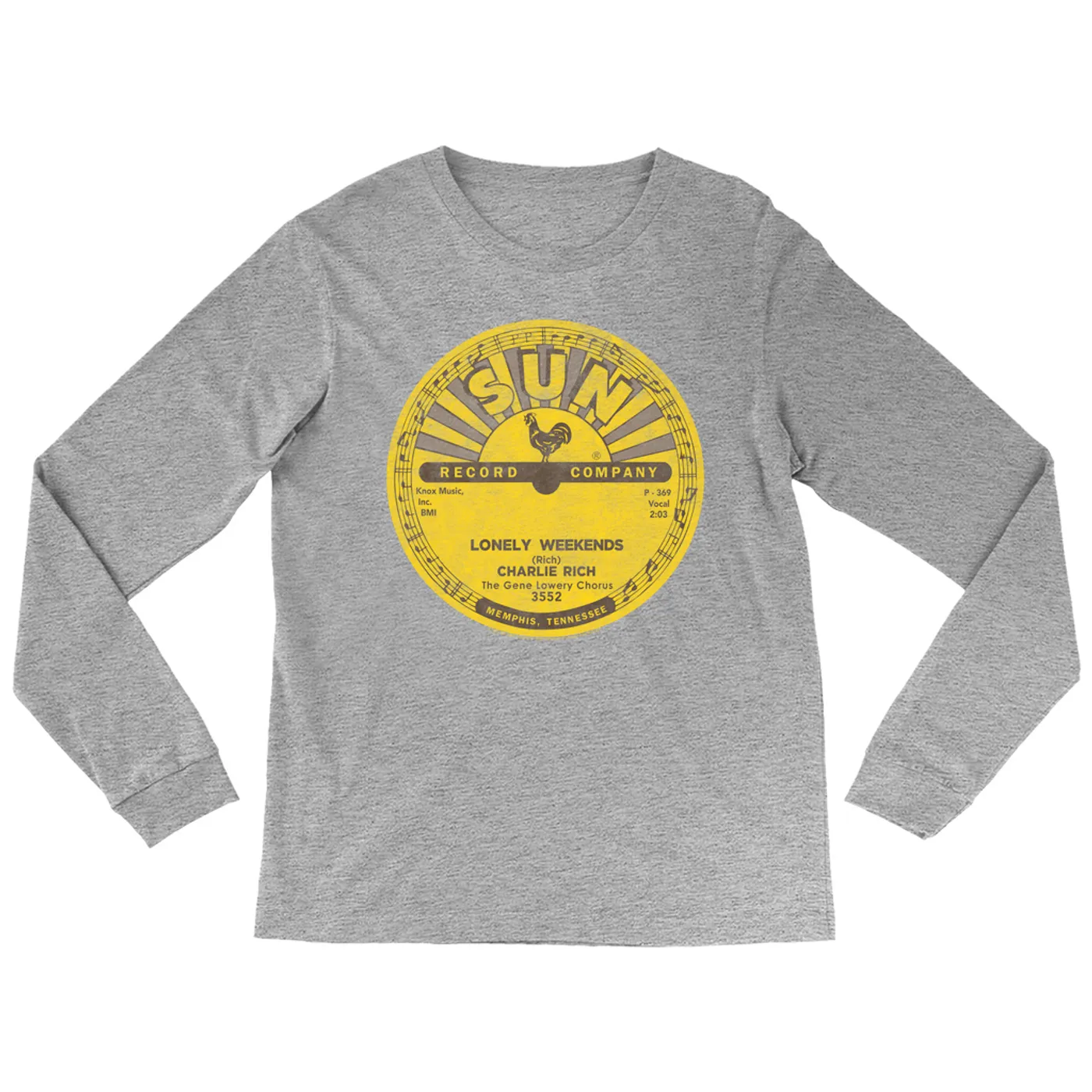 Charlie Rich Long Sleeve Shirt | Lonely Weekends Record Label Distressed Charlie Rich Shirt