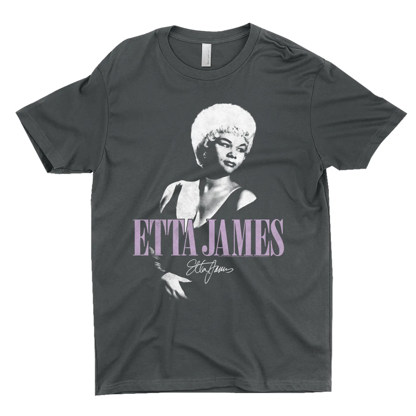 Etta James T-Shirt | Circa 1965 Purple Image With Signature Etta James Shirt