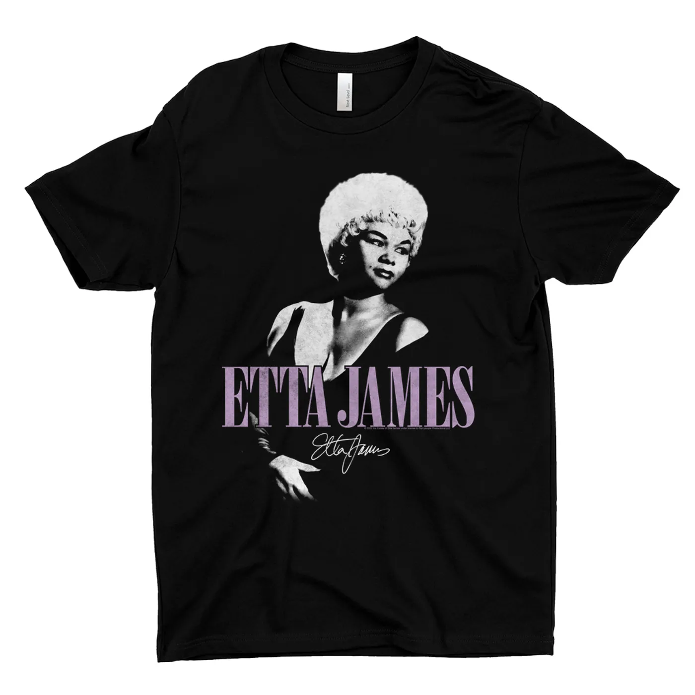Etta James T-Shirt | Circa 1965 Purple Image With Signature Etta James Shirt
