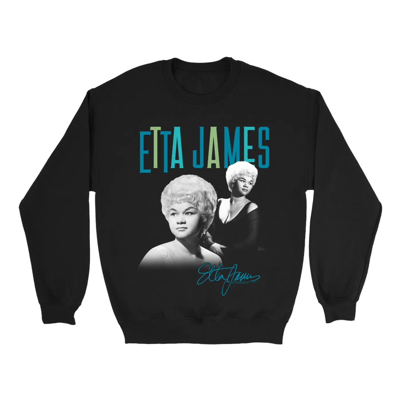 Etta James Sweatshirt | Teal Photo Collage Etta James Sweatshirt
