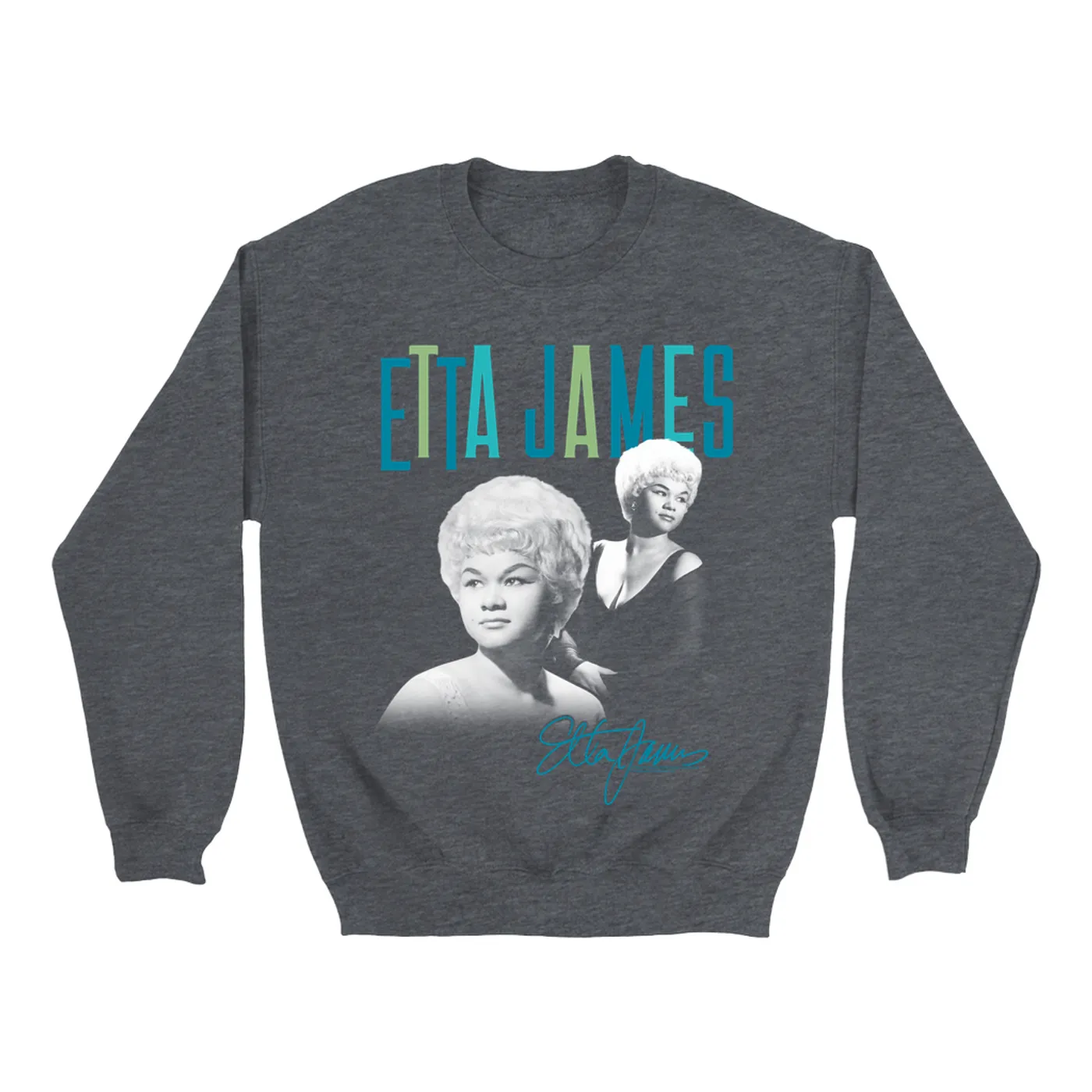 Etta James Sweatshirt | Teal Photo Collage Etta James Sweatshirt