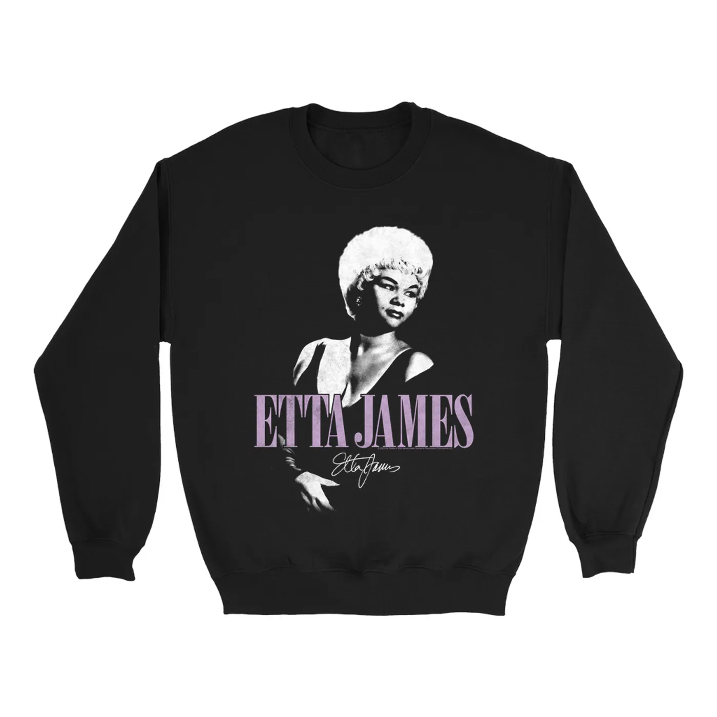 Etta James Sweatshirt | Circa 1965 Purple Image With Signature Etta James Sweatshirt