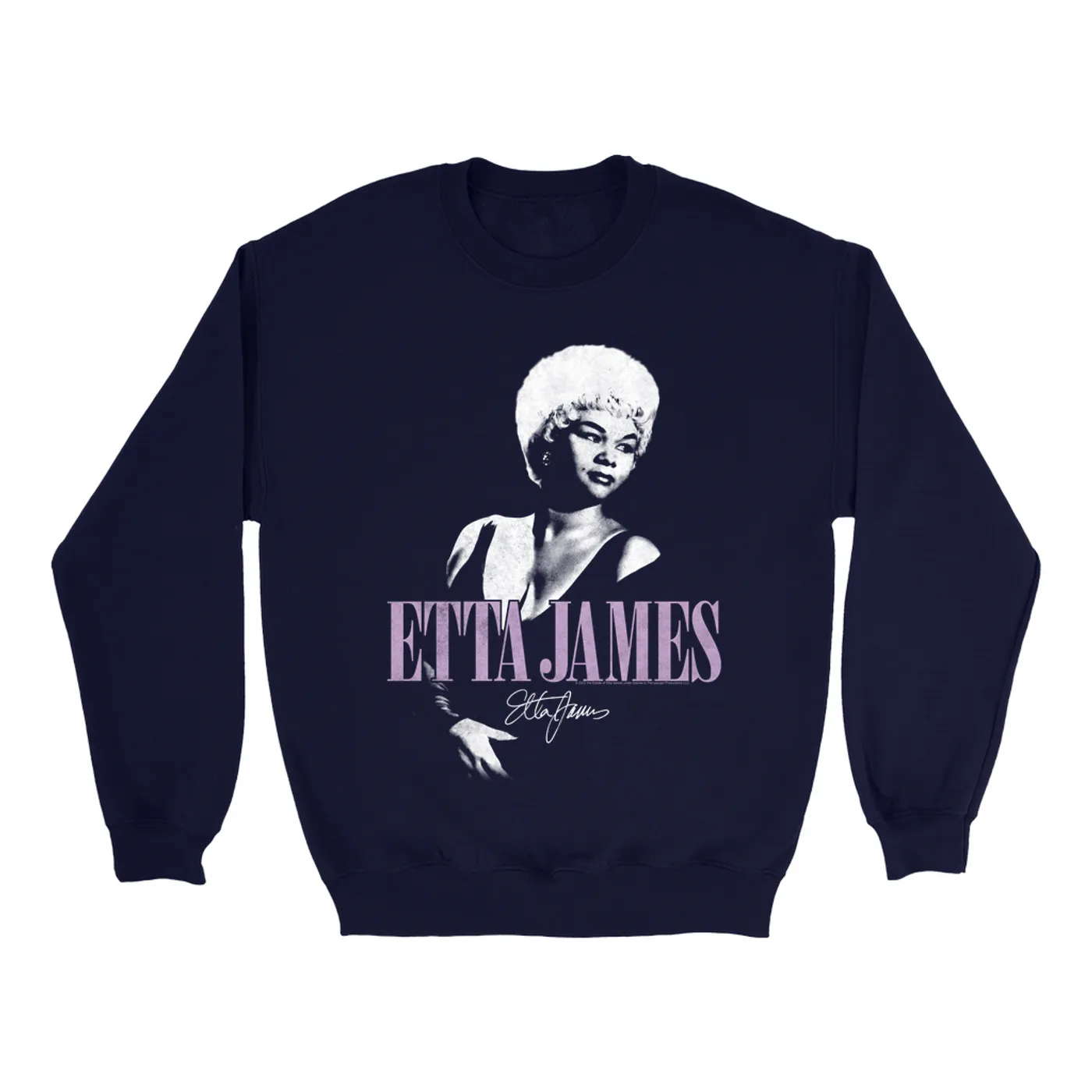 Etta James Sweatshirt | Circa 1965 Purple Image With Signature Etta James Sweatshirt