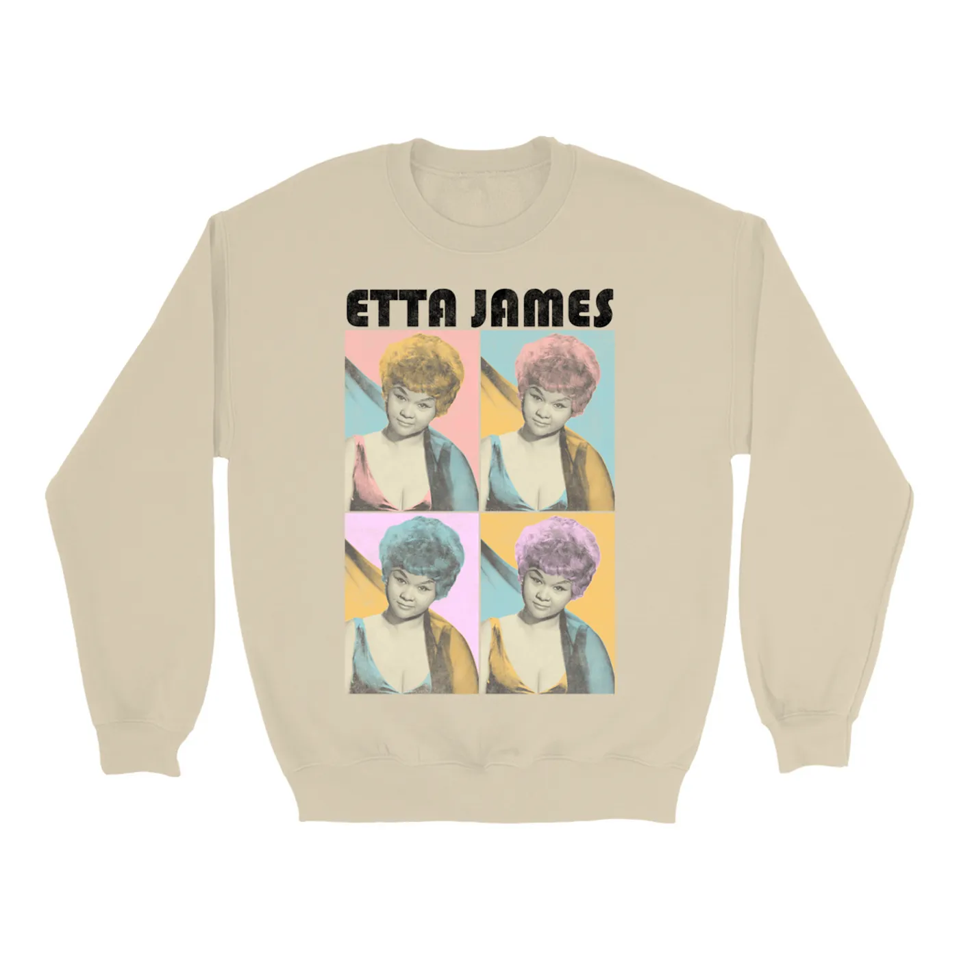Etta James Sweatshirt | 1965 Pastel Pop Art Distressed Etta James Sweatshirt