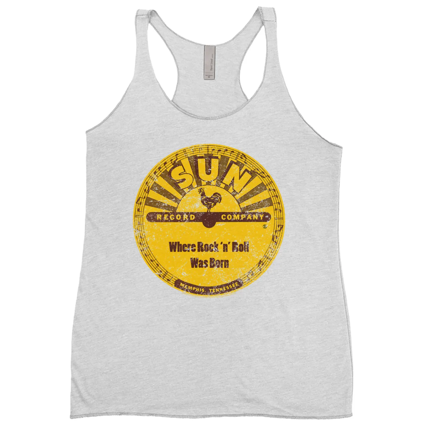 Sun Records Ladies' Tank Top | Where Rock N' Roll Was Born Label Distressed Sun Records Shirt