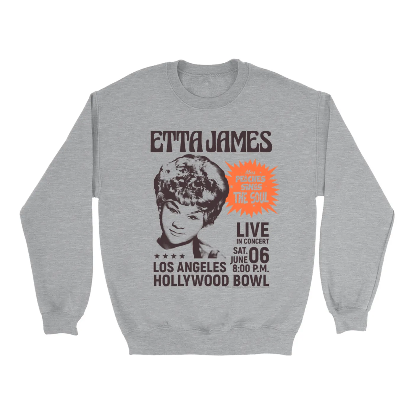 Etta James Sweatshirt | Miss Peaches At Hollywood Bowl Etta James Sweatshirt