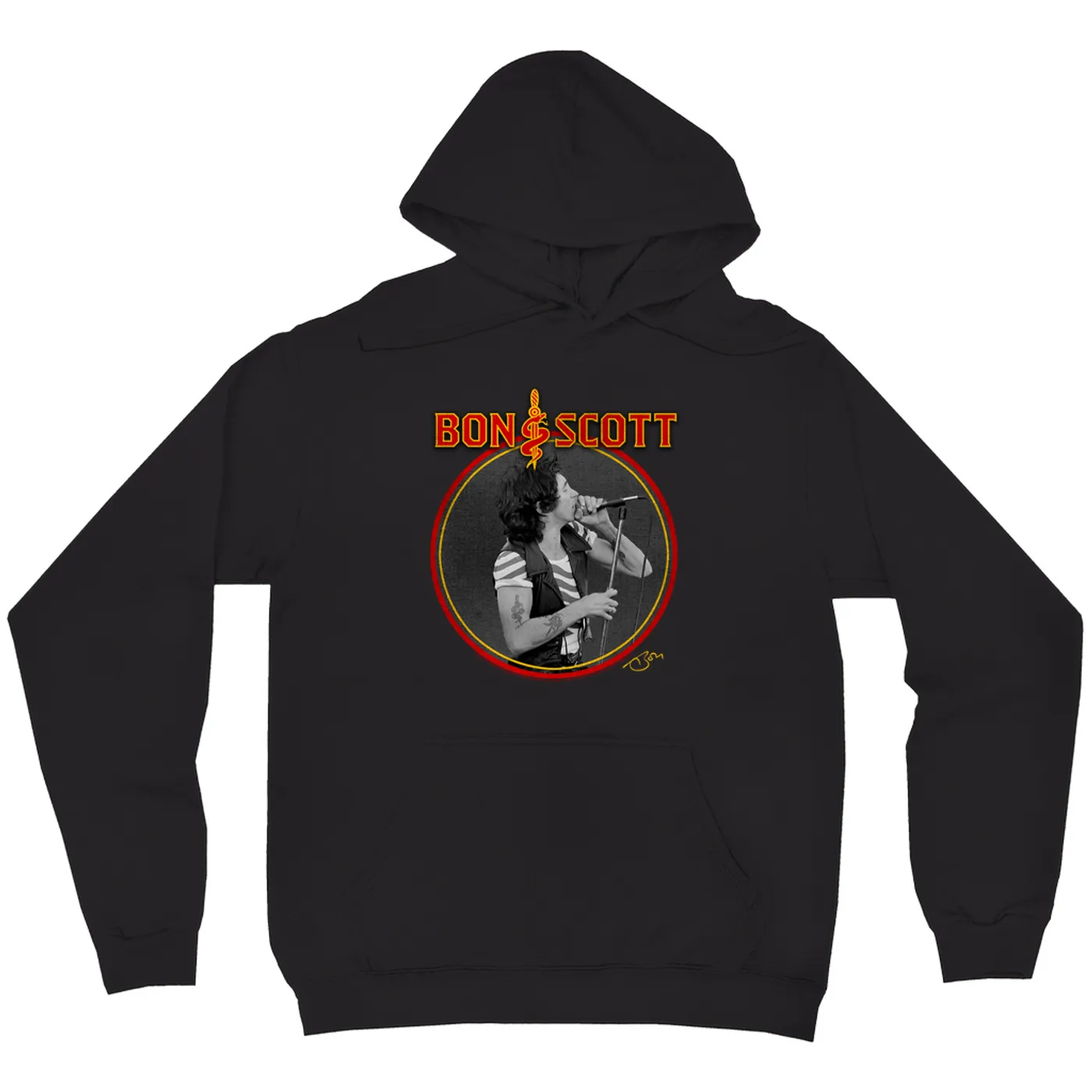 Bon Scott Hoodie | Snake & Dagger Logo Circlular Image Bon Scott Hoodie
