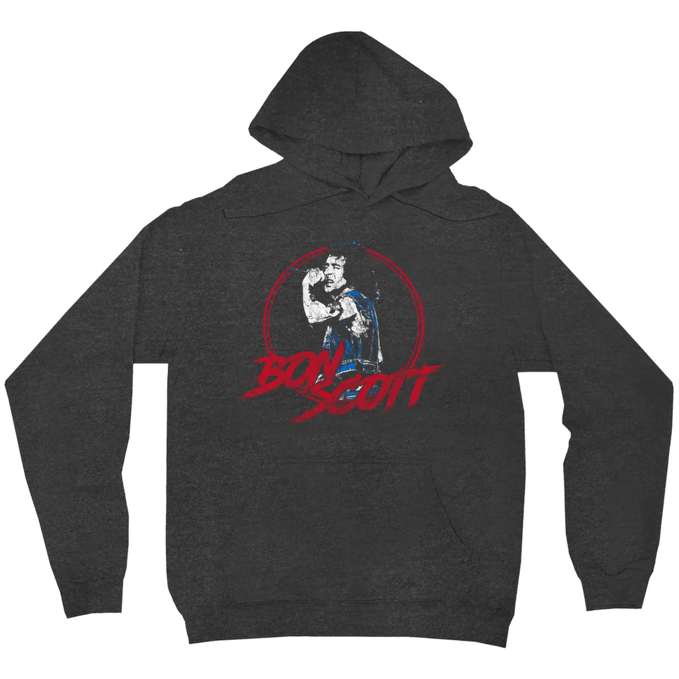 Bon Scott Hoodie | Bon Scott Circular Pop Art Red Bon Scott Hoodie
