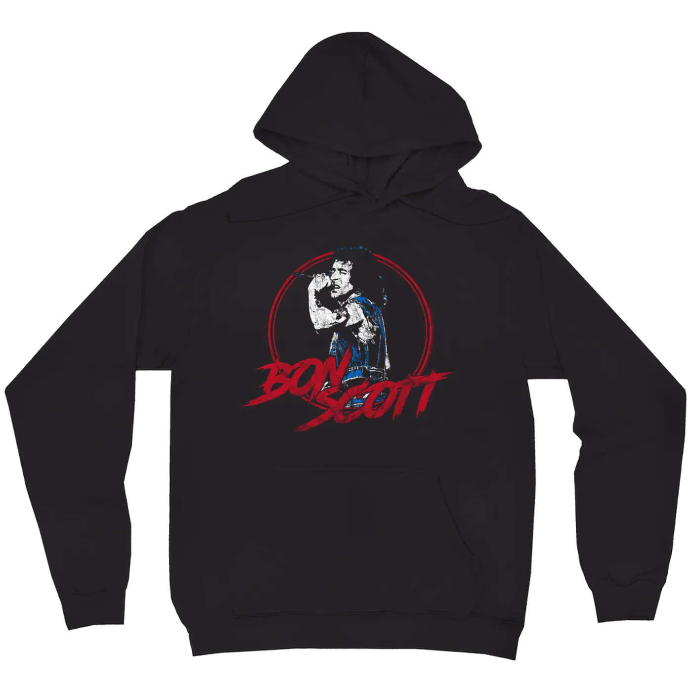 Bon Scott Hoodie | Bon Scott Circular Pop Art Red Bon Scott Hoodie