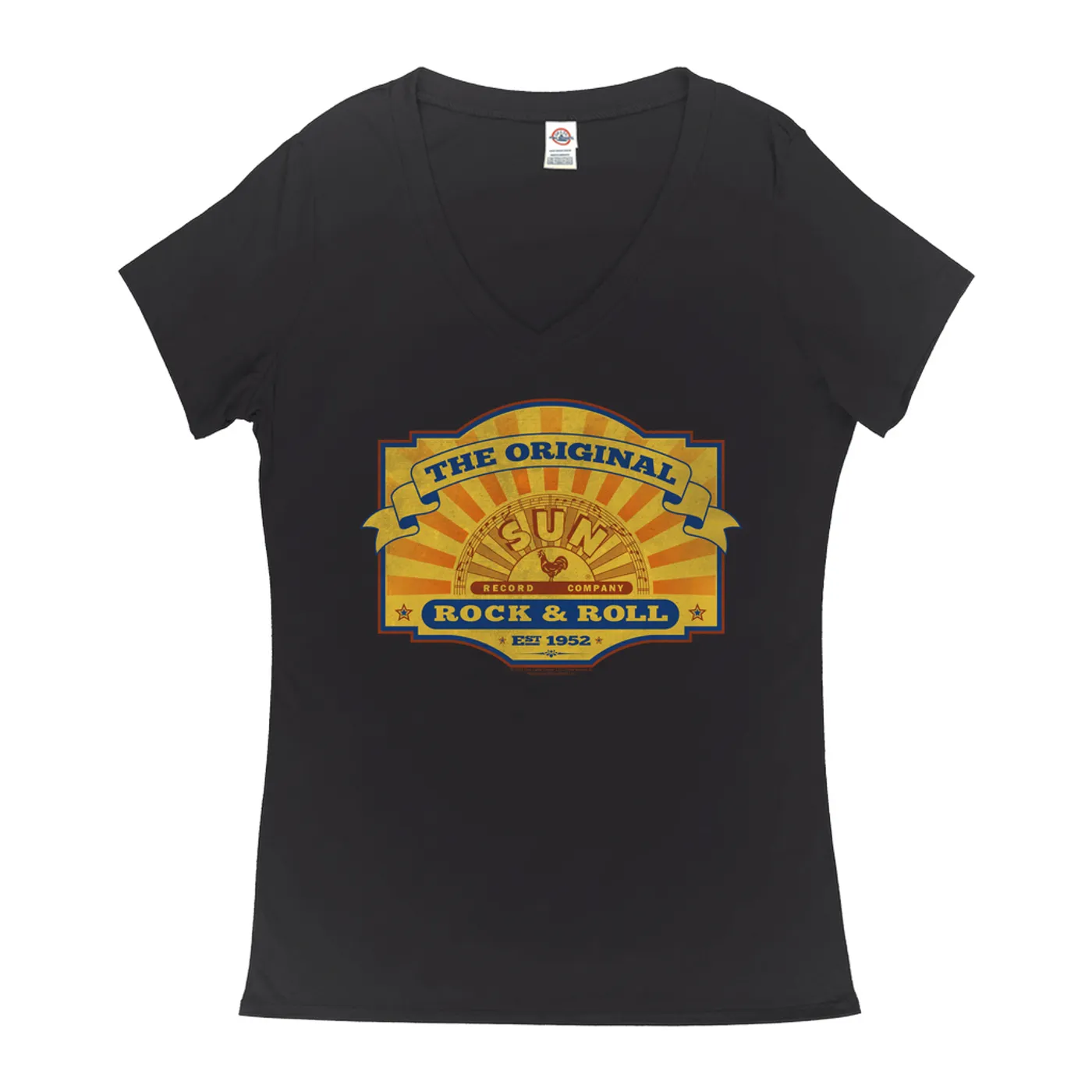 Sun Records Ladies' V-neck T-Shirt | The Original Est. 1952 Distressed Sun Records Shirt