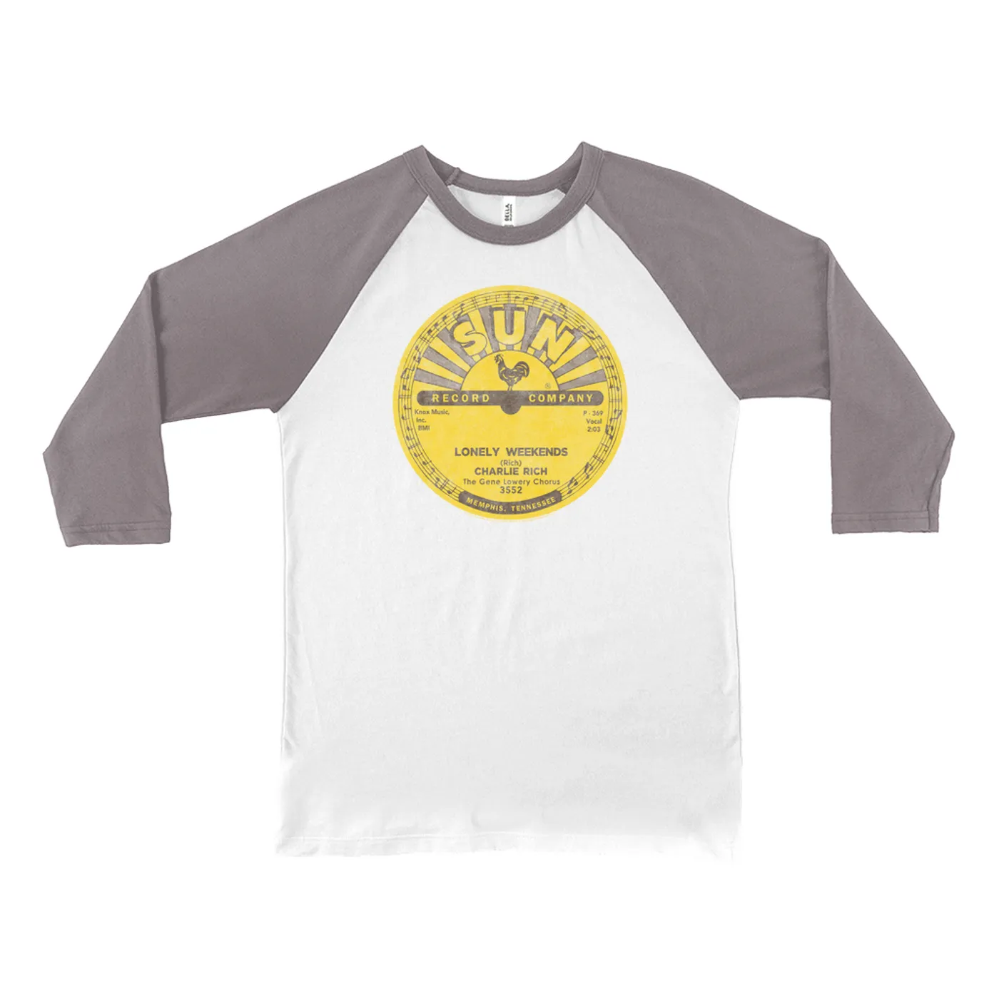 Charlie Rich 3/4 Sleeve Baseball Tee | Lonely Weekends Record Label Distressed Charlie Rich Shirt