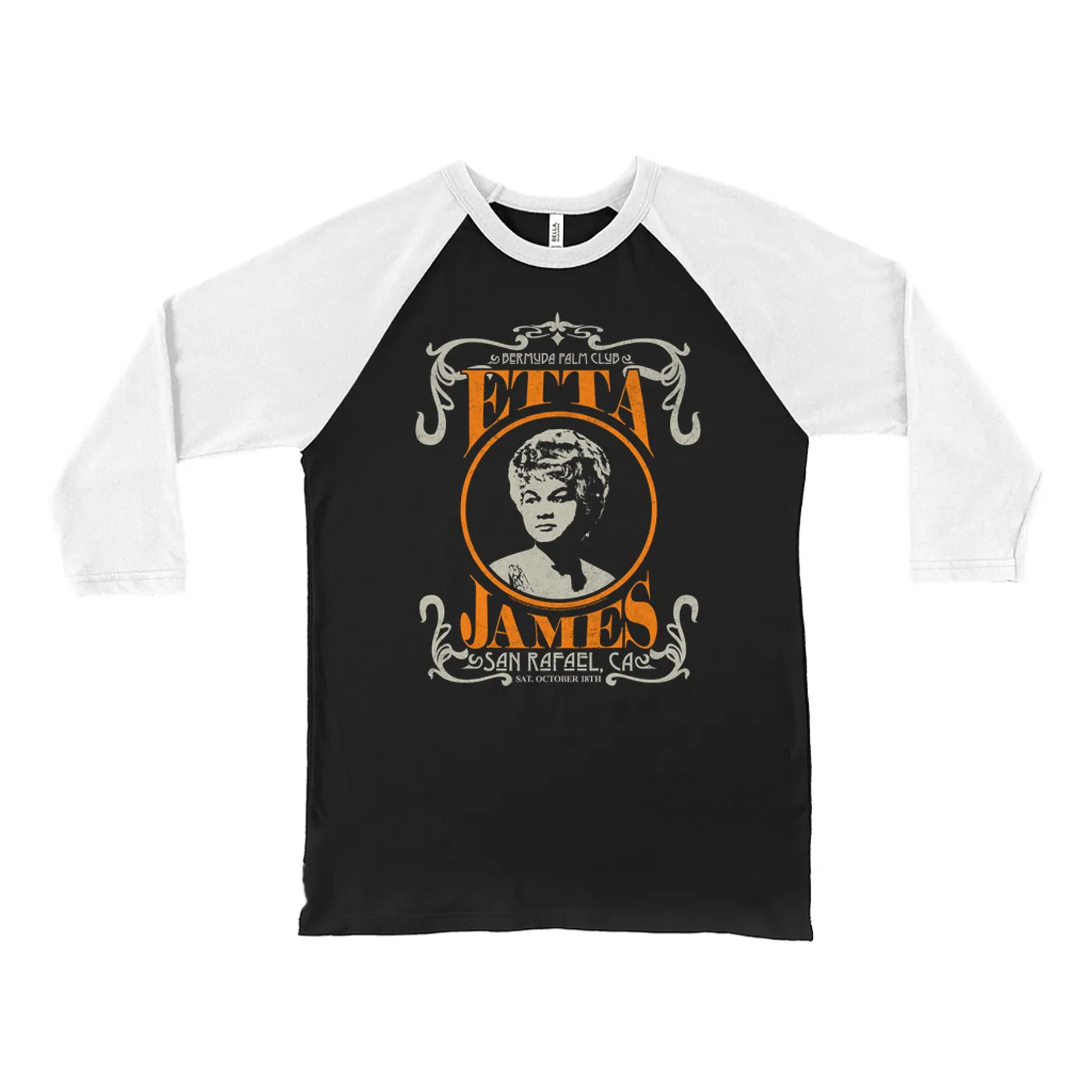 Etta James 3/4 Sleeve Baseball Tee | Bermuda Palm Club Performance Etta James Shirt