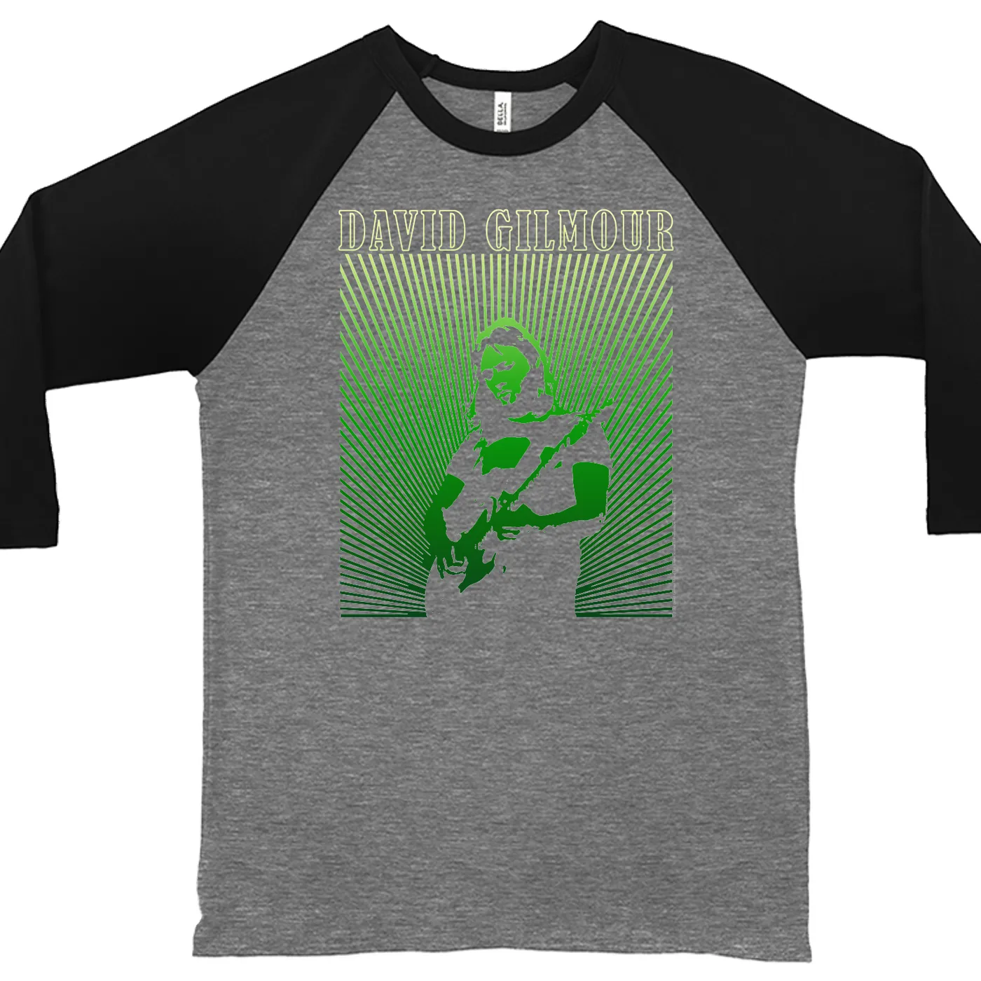 David Gilmour 3/4 Sleeve Baseball Tee | Green Young David Gilmour Ombre David Gilmour Shirt
