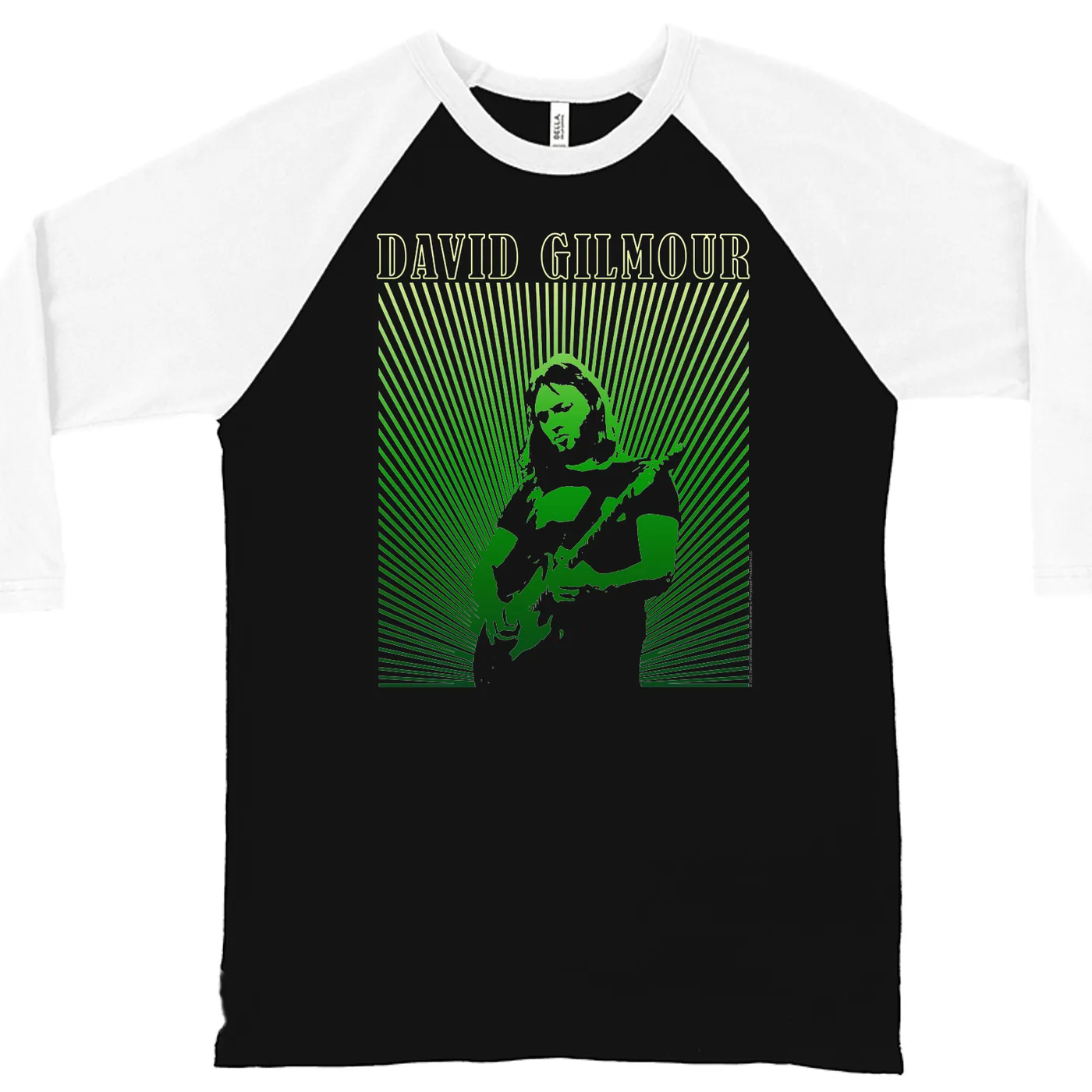 David Gilmour 3/4 Sleeve Baseball Tee | Green Young David Gilmour Ombre David Gilmour Shirt