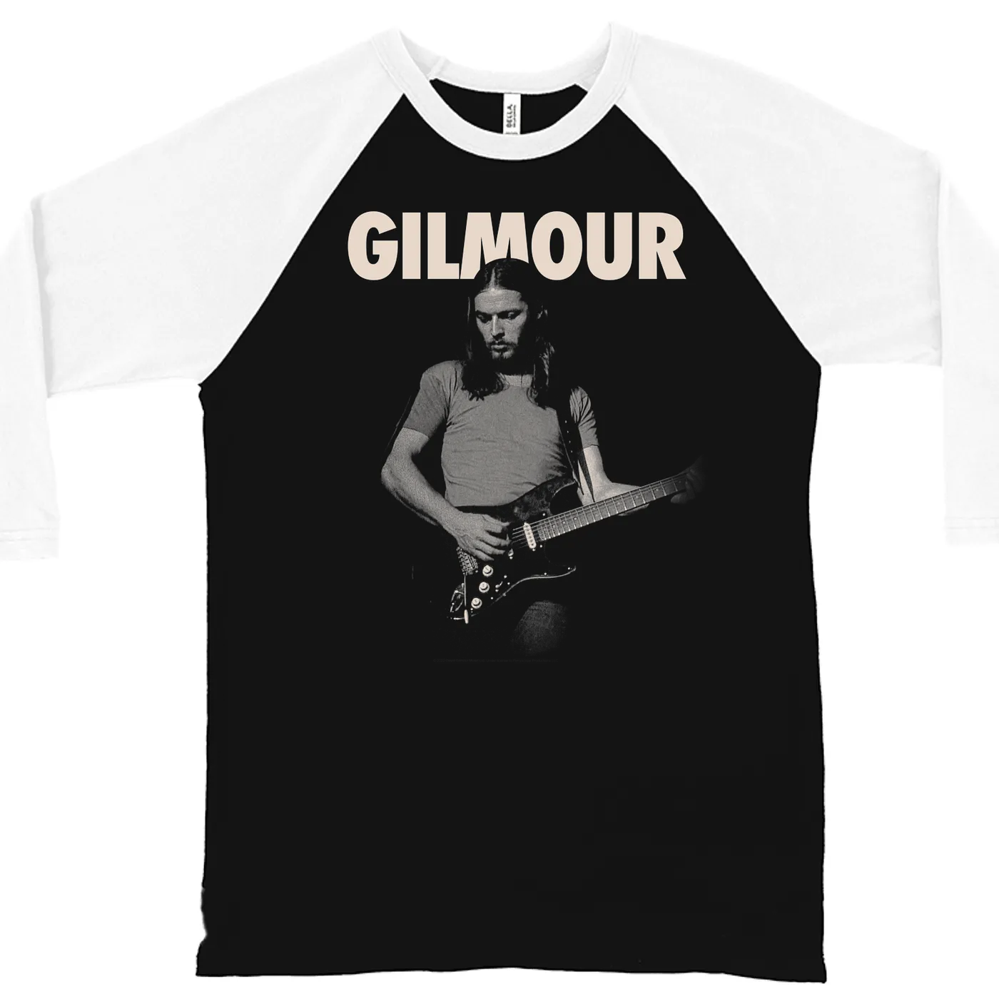 David Gilmour 3/4 Sleeve Baseball Tee | Young David Gilmour an Bold Logo David Gilmour Shirt