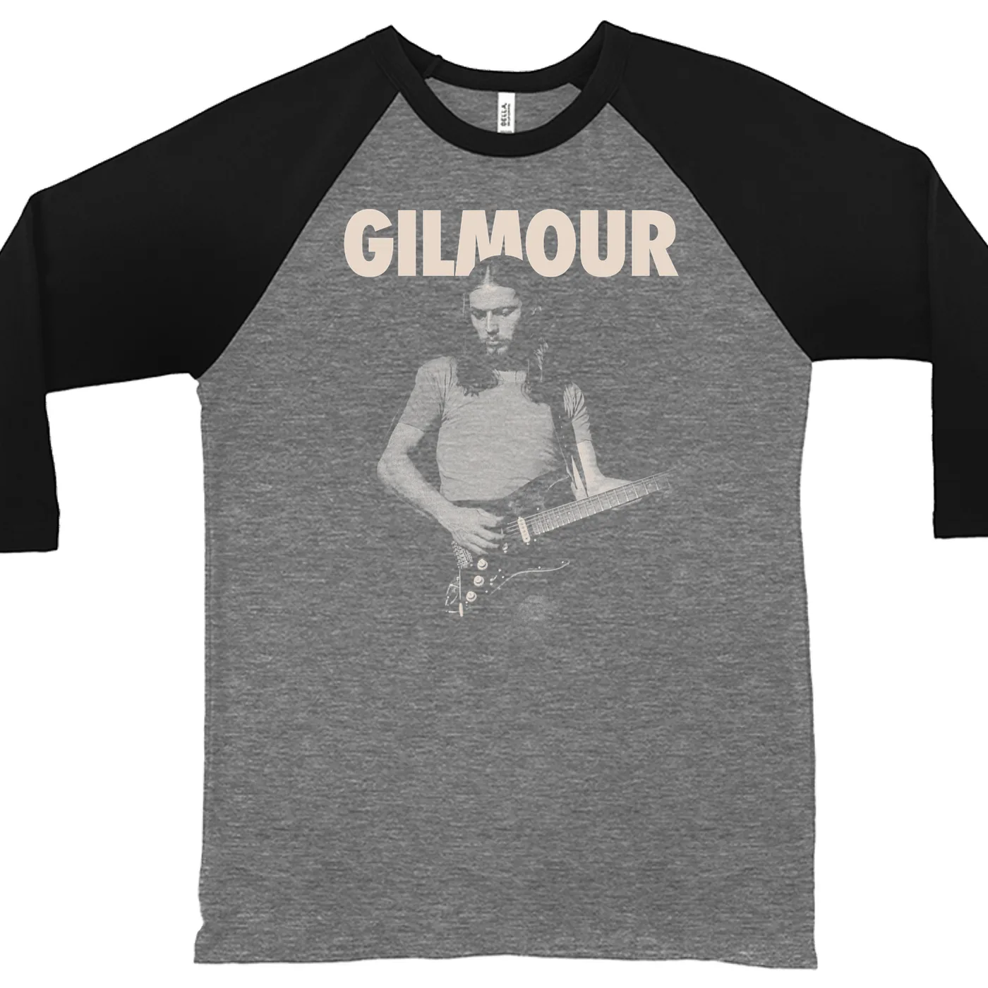 David Gilmour 3/4 Sleeve Baseball Tee | Young David Gilmour an Bold Logo David Gilmour Shirt