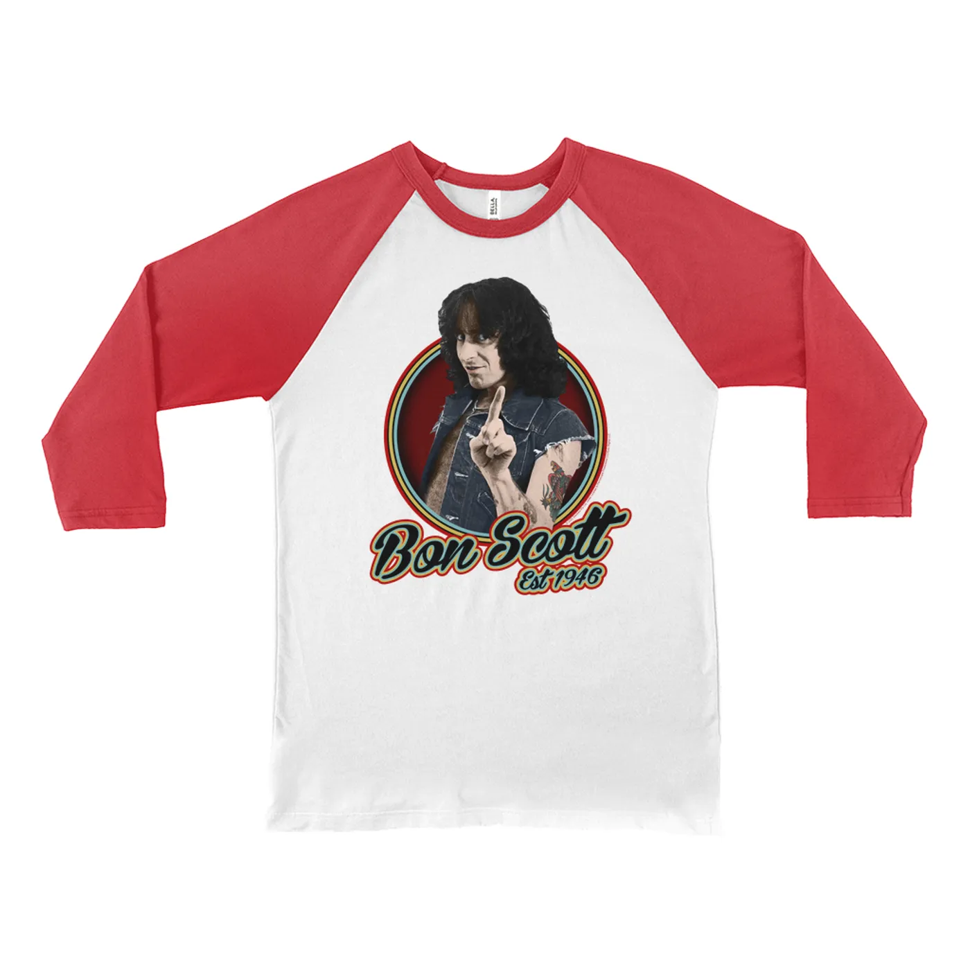 Bon Scott 3/4 Sleeve Baseball Tee | Established 1946 Bon Scott Shirt