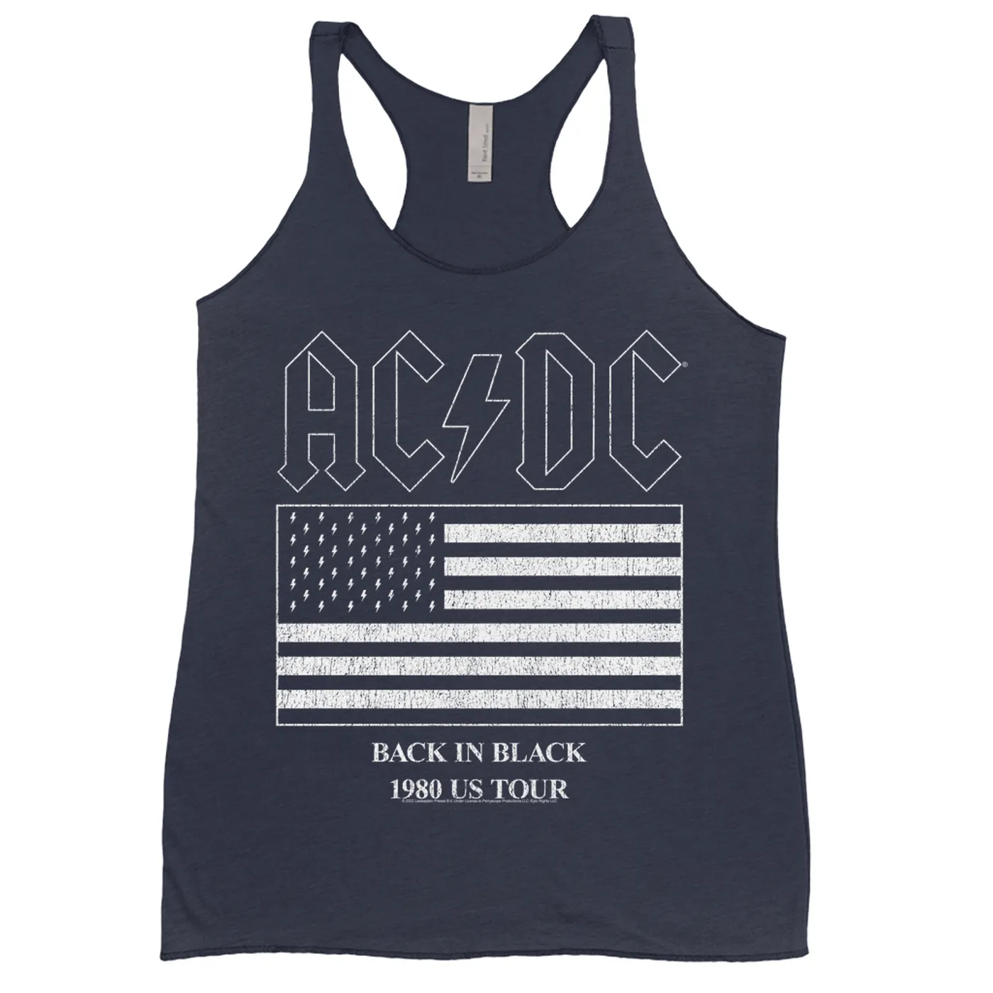 AC/DC Ladies' Tank Top | Back In Black Flag Tour 1980 Distressed ACDC Shirt