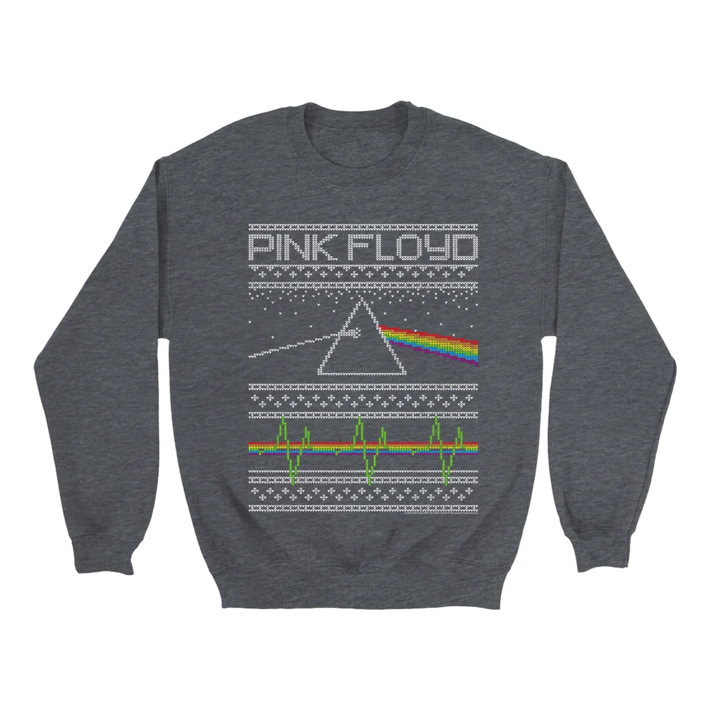 Pink Floyd Sweatshirt | Dark Side Of The Moon Holiday Needlepoint Pink Floyd Sweatshirt