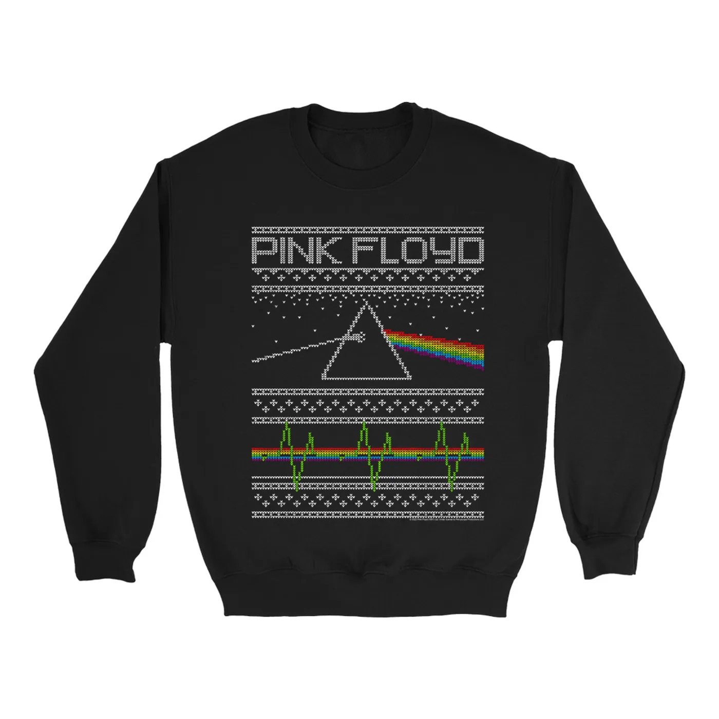 Pink Floyd Sweatshirt | Dark Side Of The Moon Holiday Needlepoint Pink Floyd Sweatshirt