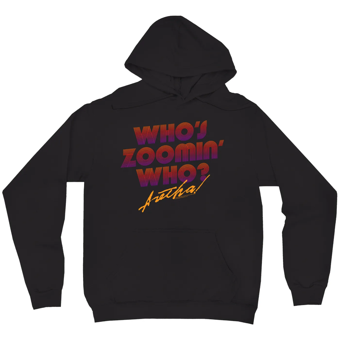 Aretha Franklin Hoodie | Whos Zoomin Who Retro Ombre Aretha Franklin Hoodie