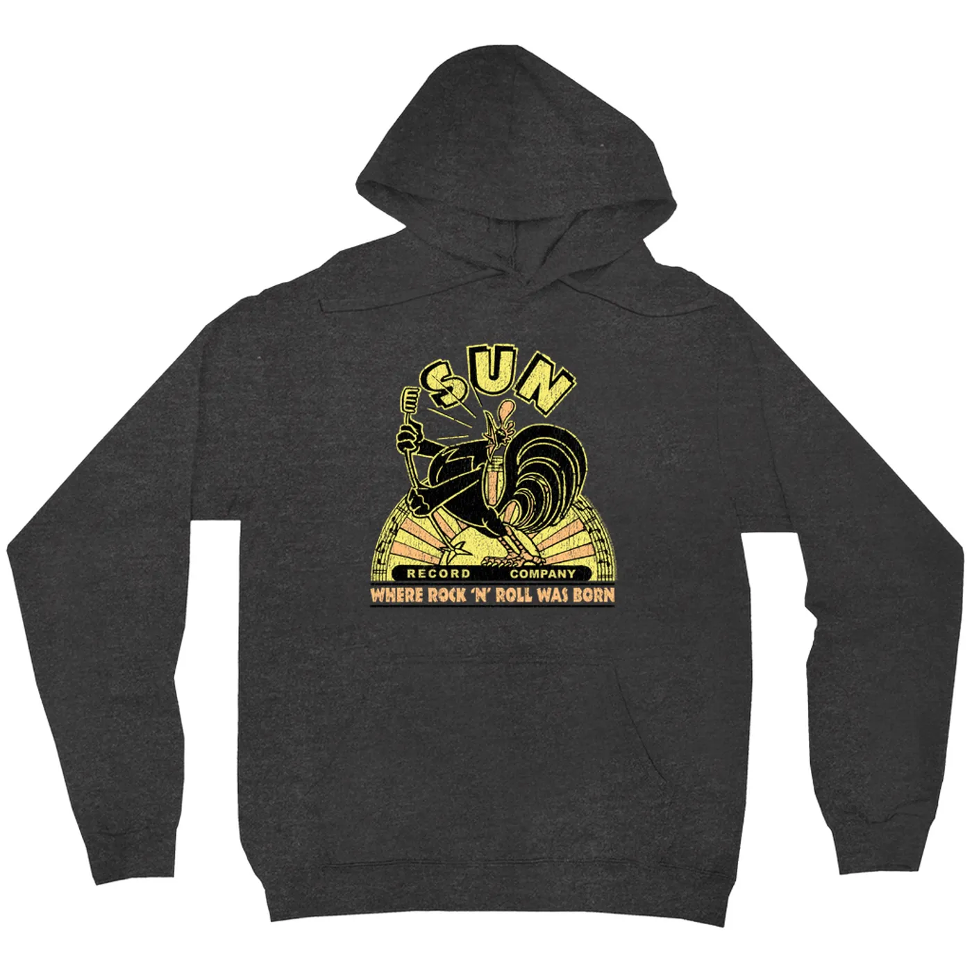 Sun Records Hoodie | Neon Vintage Where Rock N' Roll Was Born Distressed Sun Records Hoodie