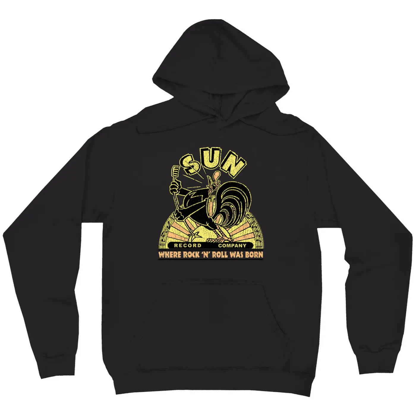 Sun Records Hoodie | Neon Vintage Where Rock N' Roll Was Born Distressed Sun Records Hoodie