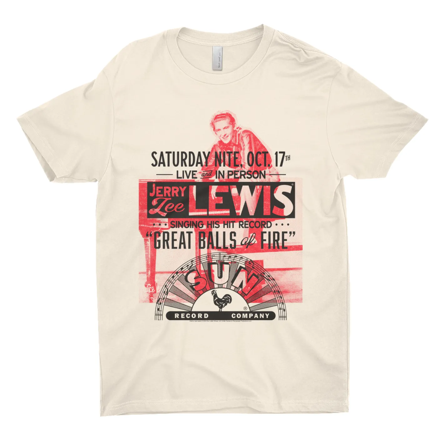 Jerry Lee Lewis Sun Records T-Shirt | Great Balls of Fire Live In Concert Sun Records Shirt