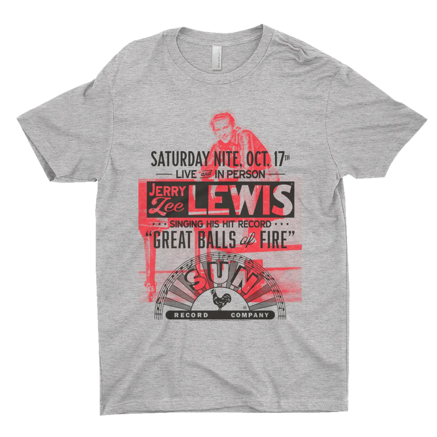 Jerry Lee Lewis Sun Records T-Shirt | Great Balls of Fire Live In Concert Sun Records Shirt