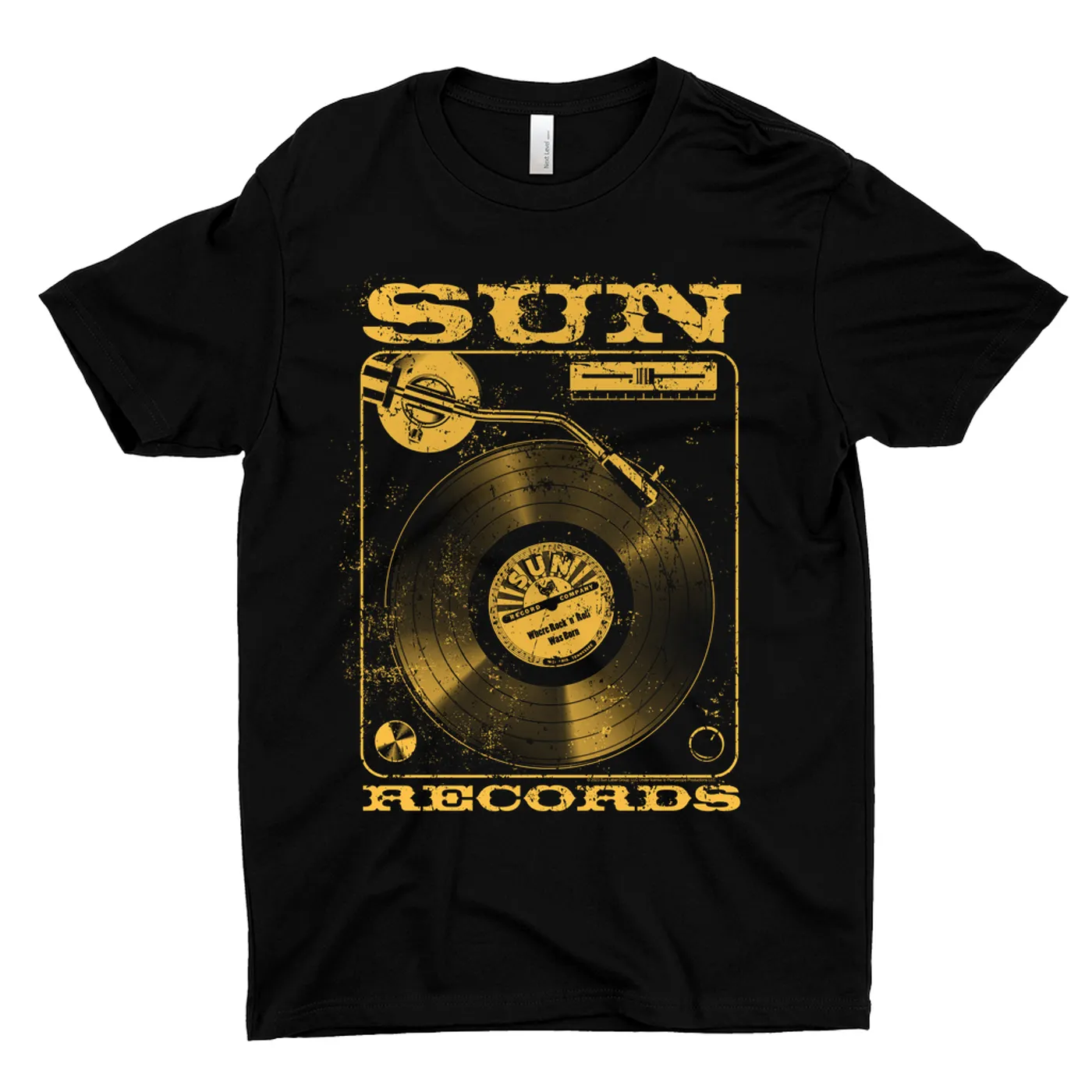 Sun Records T-Shirt | Sun Records On The Turntable Distressed Sun Records Shirt