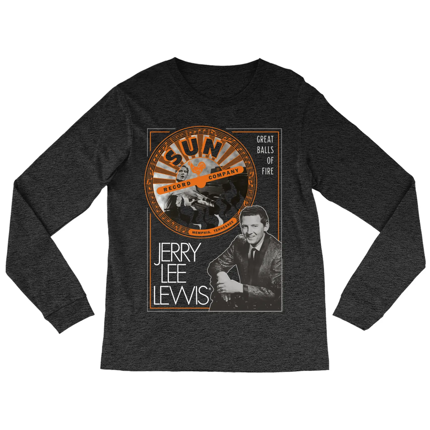 Jerry Lee Lewis Sun Records Long Sleeve Shirt | Great Balls of Fire Design Sun Records Shirt