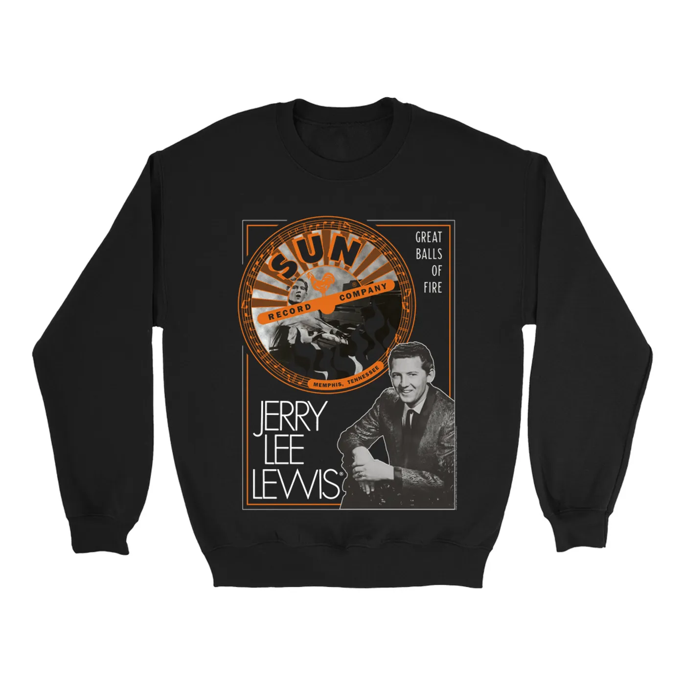 Jerry Lee Lewis Sun Records Sweatshirt | Great Balls of Fire Design Sun Records Sweatshirt