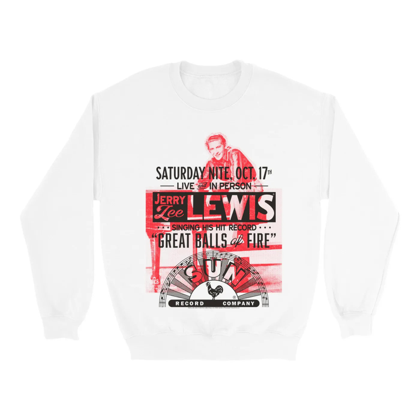 Jerry Lee Lewis Sun Records Sweatshirt | Great Balls of Fire Live In Concert Sun Records Sweatshirt