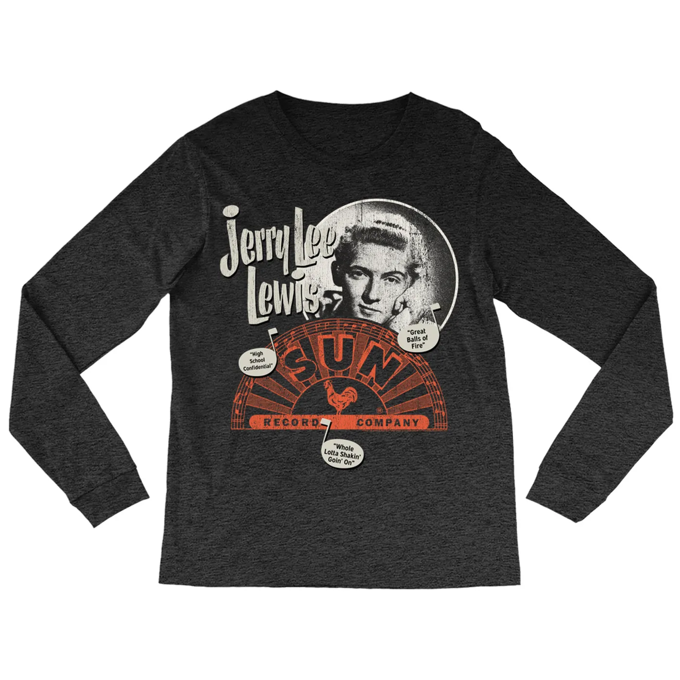 Sun Records Long Sleeve Shirt | Jerry Lee Lewis Singles Design Sun Records Shirt