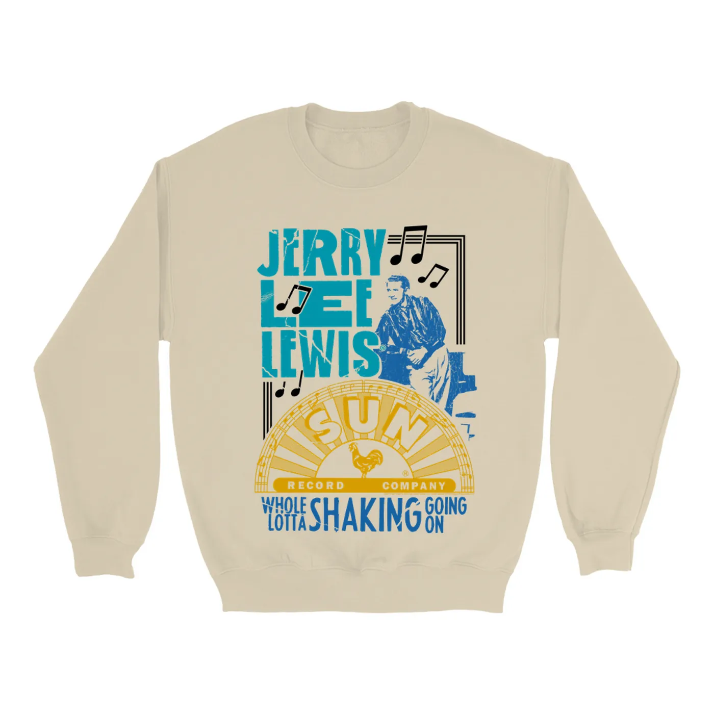 Jerry Lee Lewis Sun Records Sweatshirt | Whole Lotta Shaking Going On Design Sun Records Sweatshirt