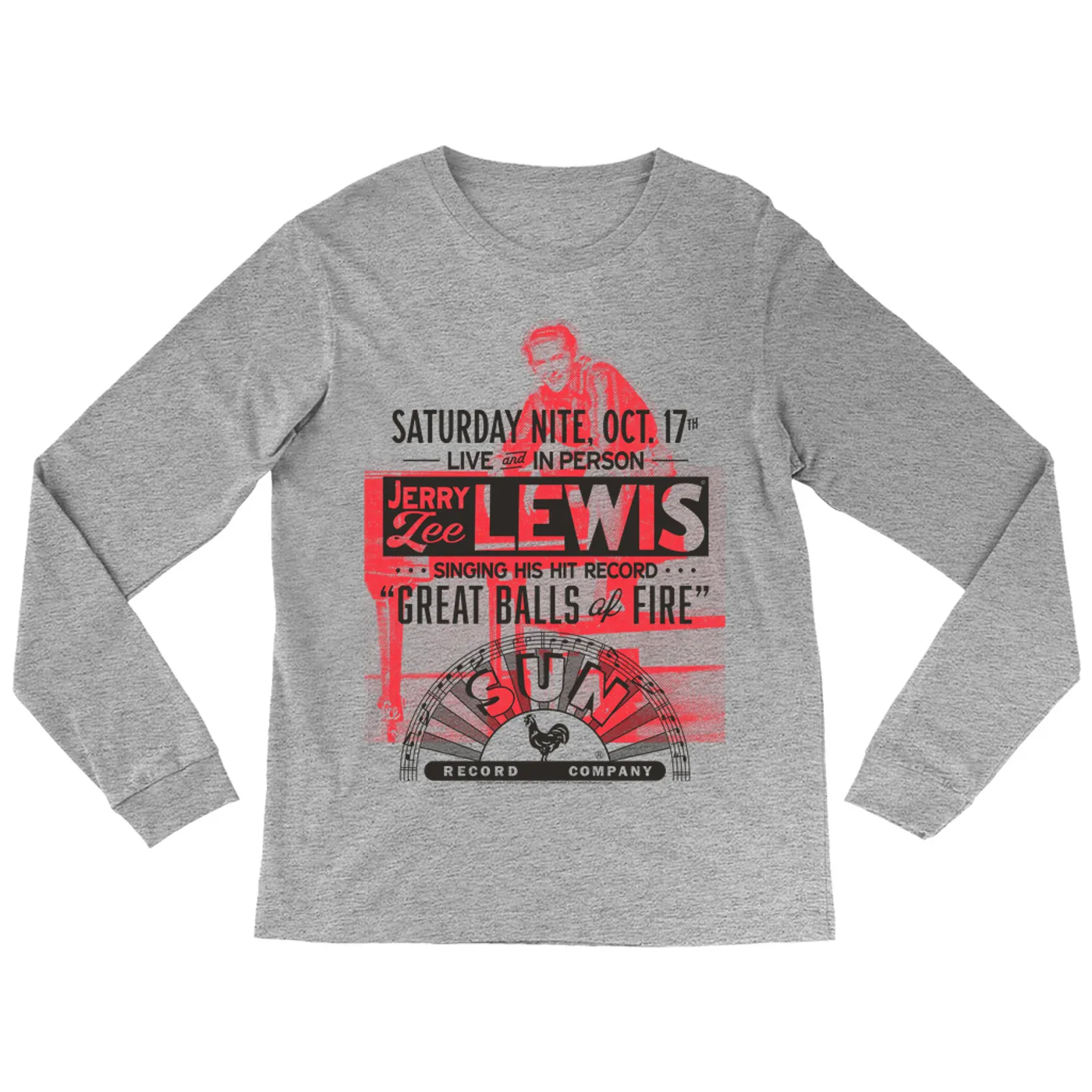 Jerry Lee Lewis Sun Records Long Sleeve Shirt | Great Balls of Fire Live In Concert Sun Records Shirt