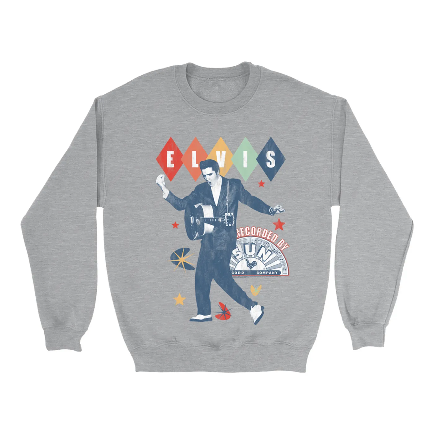 Sun Records Sweatshirt | Elvis Presley Rainbow Ombre Recorded By Sun Sun Records Sweatshirt